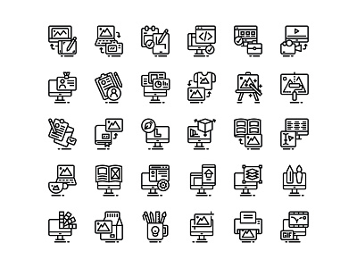 Design Tools Line Icon Set