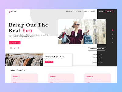 E-commerce website design adobe xd design ecommerce fashion hero page homepage mockup ui website