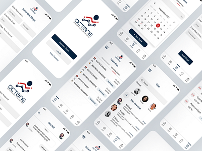 Octane App Design app branding design hockey mobile app mockup project team management ui