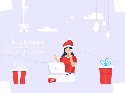 Christmas Holiday business design flat happy new year illustration merry christmas merry xmas minimal vector web