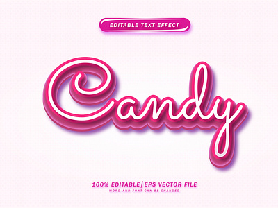 Candy 3d Sweet Text Style Effect Editable