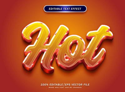 Hot editable 3D Text Effect Style bold business chili delicious design fire food headline hot illustration logo logo type minimal smoke spicy sweet sweety text effect title vector