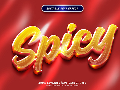 Spicy 3d Text Style Effect editable 3d business chili chrome deliciious design font style food hot illustration logo luxury minimal realistic smooke spicy text text style title vector
