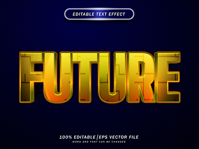 Gold Future 3d Text Style Effect Editable