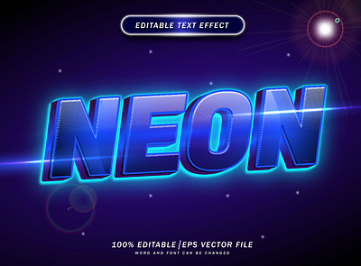 Blue Neon 3d Text Style Effect Editable 3d blue business design font effect font style future glow happy new year illustration logo minimal neo neon shiny tech technology text effect text style vector