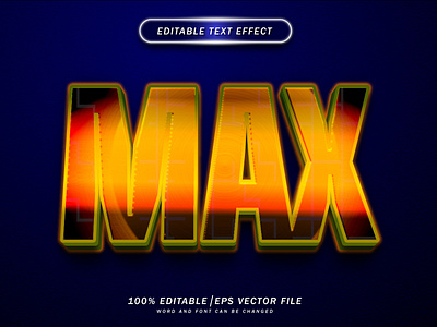 Max 3d Golden Text Style Effect Editable