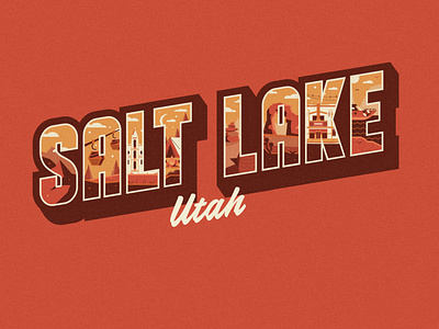 Salt Lake City, UT 2d design flat illustration logo mountains salt lake city ut utah