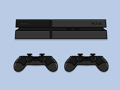 Hardcore for PS4 console controller illustration playstation 4 ps4