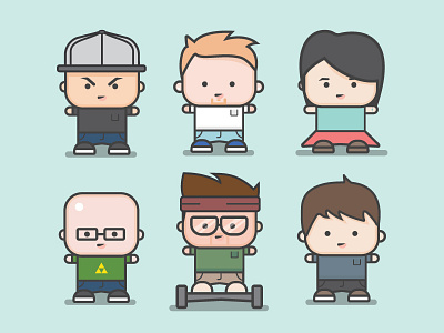 Designers Assemble cartoon cute designers hipster illustration nerd team