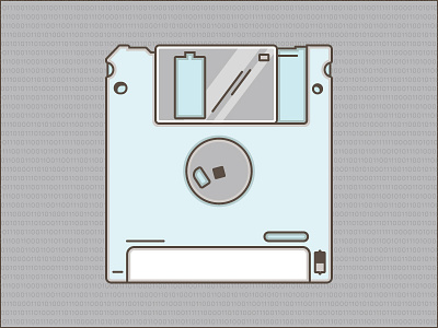 Nice Save computer disk flat floppy illustration nerd old skool retro technology
