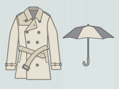 Don't Rain on my Parade clothes coat fashion flat illustration jacket rain rainy trench trenchcoat umbrella
