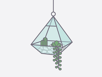 Succ On This fixture geometric hanging plant herringbone illustration plant succulent