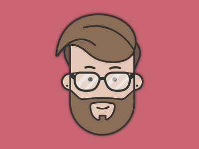 Hipster Man beard cartoon cute glasses happy hipster illustration man movember smile