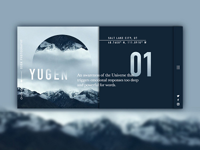 Yugen Landing Page editorial hero landingpage mountains parallax photography redesign texture typography ui ux