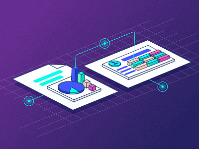 Data angle charts data gradient graphs illustration isometric perspective