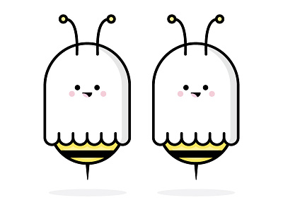 Boo Bees! bee cute ghost halloween illustration