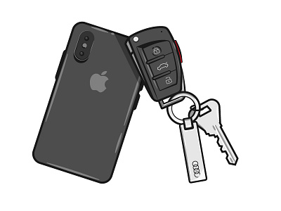 Key Necessities car key flat illustration iphone iphone x keys phone