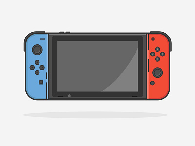 Nintendo Switch 2d console flat game gaming illustration mario nintendo switch vector