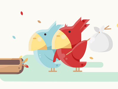 Lovebirds 2d cartoon cute flat game illustration vector