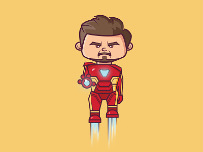 Iron Man 2d avengers cartoon cute flat illustration iron man ironman marvel marvelcomics tony stark vector