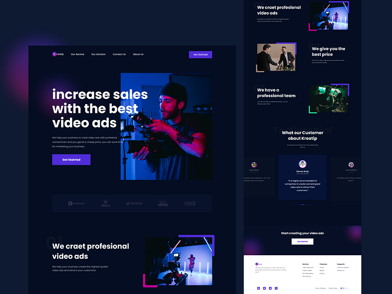 Kreatip - Landing Page by Taufik Hidayat on Dribbble