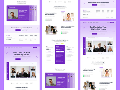 Market.Ing - Landing page customer say cutomer design landingpage marketing marketing website meeting pricing purple ui user experience user interface ux video call video conference virtual virtual meer web design web marketing website