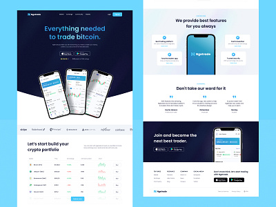 Ngetrade - Landing Page blue clean gradient icon simple stunning website trading trading platform ui user experience user interface ux web design website