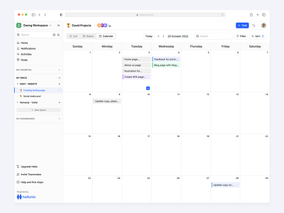 hellunio - Calendar view