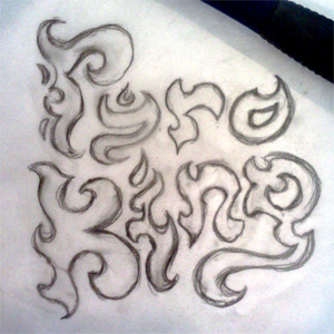 Pyro King Font Sketch creative custom font fire illustration