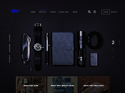 Everyday Carry edc edc ui edc ui everyday carry uidesign wallets web page