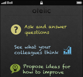 Otelic first-time user screen iphone otelic