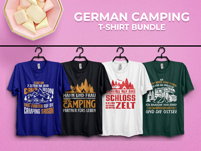 Camping T-shirt Design in Germany Language branding bulk christmas custom t shirt design design germany illustration t shirt design t shirt illustration typography vector