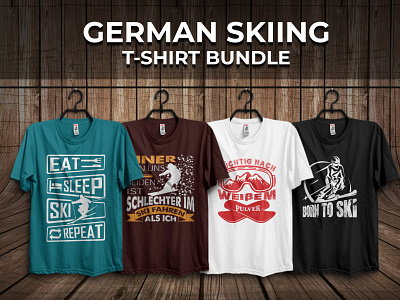 Skiing T-shirt Design Bundle