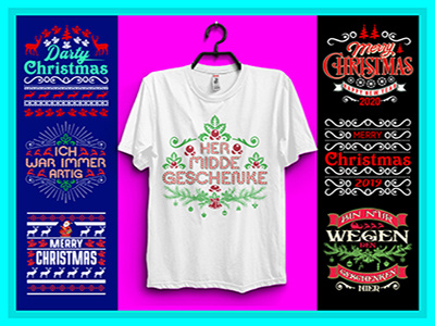 Christmas T-Shirt Design Bundle bulk logo merry new year t shirt illustration