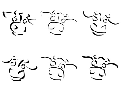 Expressions cow sketch
