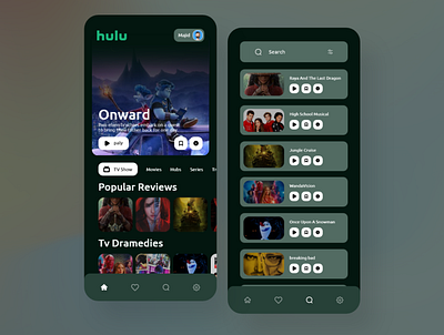 Hulu App app graphic design illustration interfacedesign typography ui ux web website xd
