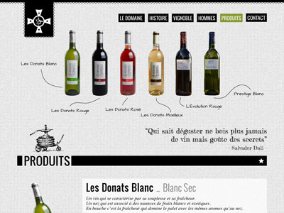 Webdesign Les Donats black white domain web wine