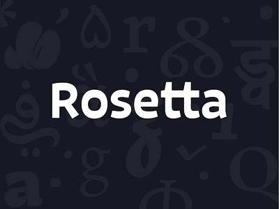 Rosetta Logo 1/3 logo reversed contrast typeface