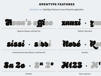 OpenType Features sutturah type design webdesign