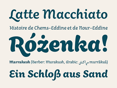 Aisha arabic brush font latin ligatures nemeth playful rosetta script swashes typeface