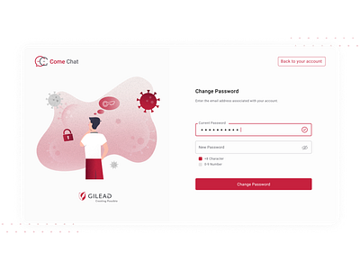 Come Chat - Change Password change change password chatbot corona coronavirus covid 19 design illustration password ui