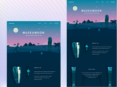 MuseuMoon egyption illustration landingpage ui ux web