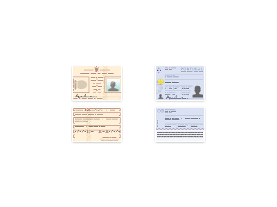 ID Icons beige bi bilhete blue card icon id identidade identity portugal purple red white