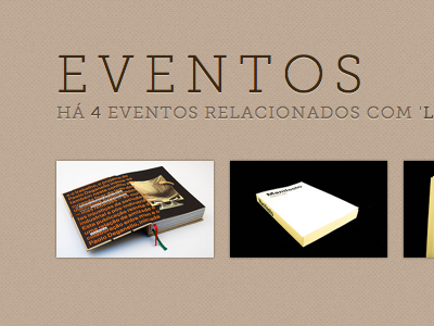 Search page module black brown events museo slab portugal typography web