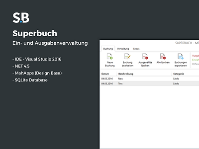 Superbuch - Budget Book app application budget haushaltsbuch mahapps windows