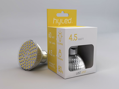 hyled packaging design box bulb led minimal packaging print