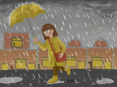 Rainy Day art childrens book illustration cute illustration digital illustration illustration kids illustration rain illustration rainy day