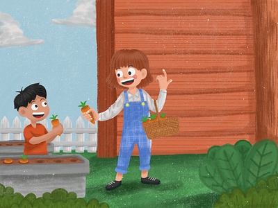 Harvesting Carrot art carrots childrens book illustration cute art cute illustration design digital art digital illustration digital lettering digital painting digitalart good artwork harvest harvest carrot harvest illustration harvesting illustration kids illustration