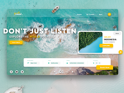 Concept for travel booking page.