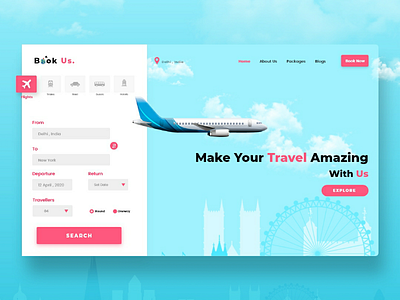 Travel booking homepage design dailyui design designer graphics india todolist ui design ui india uidesign uiux